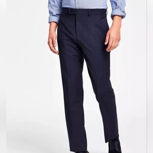 NWT Calvin Klein Jinny Flat Front Stretch Mens Dress Pants Blue 32 X 32